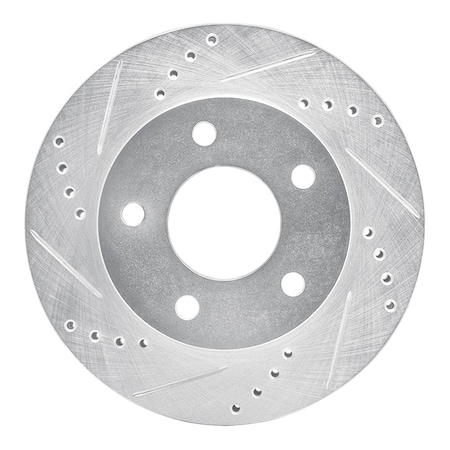 Dynamic Friction Co DFC Brake Rotor - Drilled and Slotted - Silver 631-45003L