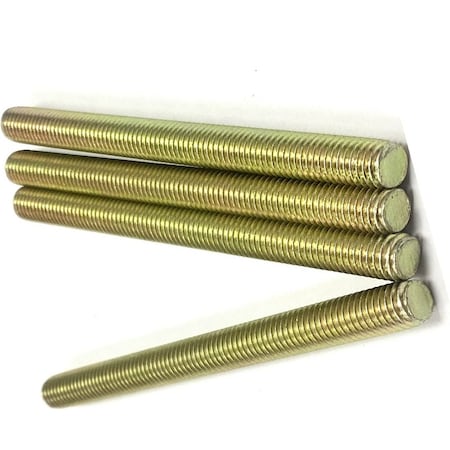 Zmg Fasteners Plus 5/16 - 24 X 2" FULLY THREADED STRAIGHT ROD SAE GR 8 J429 ZINC TRIVALENT YELLOW 2045974