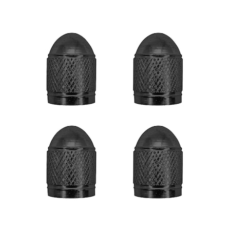 Tru-Flate VALVE STEM CAPS For Tire Valve DressUp Use With TPMS Valve Black Aluminum Pack Of 4 Carded Pac 38-515