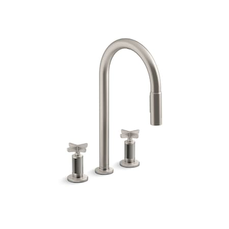 Kohler Billet Pull-down kitchen sink faucet with two-function sprayhead 28671-3-VS