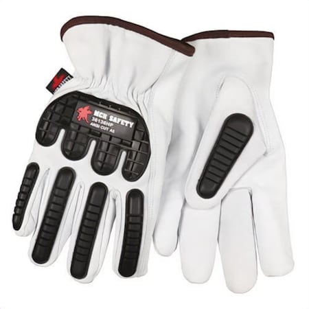 Mcr Safety Premium Grade Drivers Gloves, X-Large, Leather/TPR, Slip-On/Open Cuff, Resists: Abrasion, Cut 36136HPXL