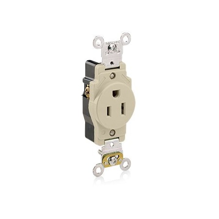 Leviton Industrial Series Heavy Duty Grade Single Receptacle, 15 Amp, 125 Volt 5261-I