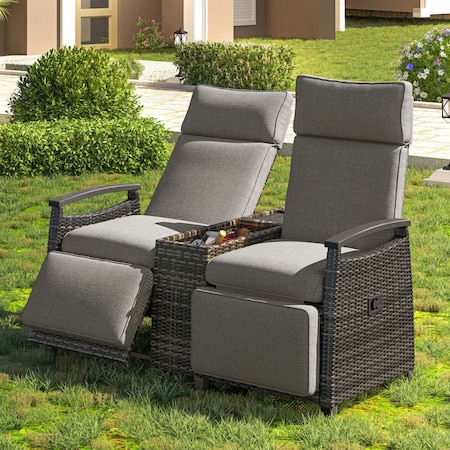 Homeroots 24" Brown Metal Outdoor Accent Chair with Storage with Brown Cushion 625687