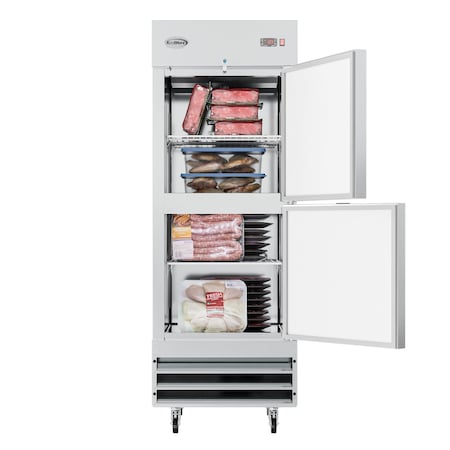 Koolmore 29 in. Commercial Stainless Steel Solid Half Door Reach-In Freezer 23 cu. ft. RIF-1D-SSHD