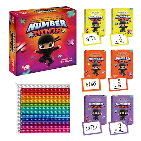 The Fidget Game Number Ninja Game, Flash Cards & Fidget Mat TFG-GB-NUMBERNINJA