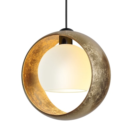 Besa Lighting Besa Pogo Pendant, Gold/Inner Gold, Black Finish, 1x 35W MAX GY6.35 Base 1XT-4293GG-BK