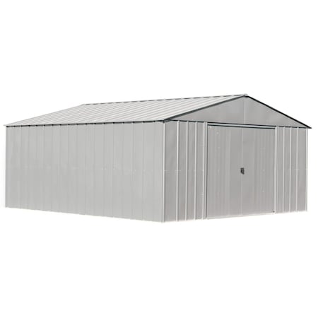 Arrow Classic 14 x 14 x 7 ft Flute Grey Steel Storage Shed CLG1414FG