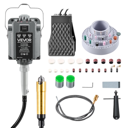 Vevor Flex Shaft Grinder 1200W 30000RPM Flexshaft Rotary Tool 112PCS Accessories KD-SR891
