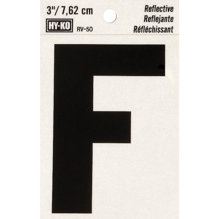 Hy-Ko Vinyl 3'' Reflective Adhesive Letter F RV-50F