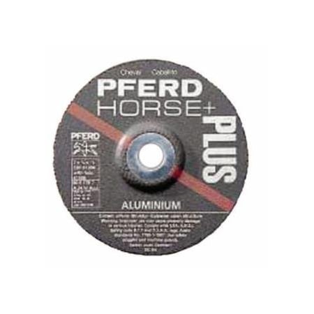 Pferd Type 27 SG Depressed Center Grinding Wheel, 4-1/2 in Dia, 1/4 in Thick, 7/8 Arbor, 24 Grit, 10PK 419-61301