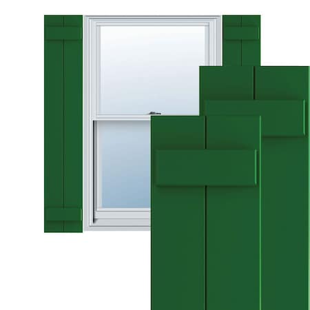 Ekena Millwork True Fit PVC Two Board Joined Board-n-Batten Shutters, Viridian Green, 10 3/4W x 72H, PR TFP101BBF11X072HG