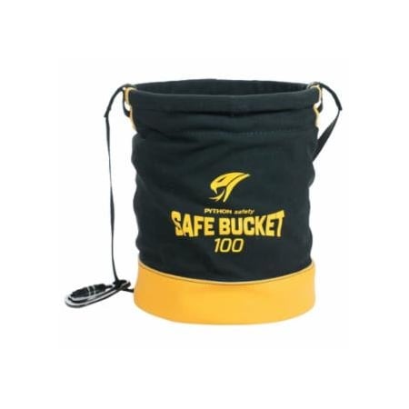 Dbi-Sala Python Safety Spill Control Bucket, Carabiner Connection, 100lb Cap, Black/Yellow 098-1500133