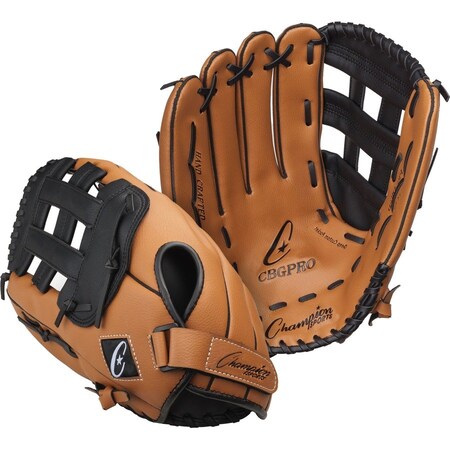 Champion Sports 14.5 in. Fielder ft.s Glove - Full Right, Brown & Black CBGPRORH