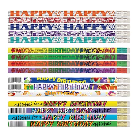 Musgrave Pencil Co Teacher Birthday Pencils Assortment, 144PK EDU-BDAY