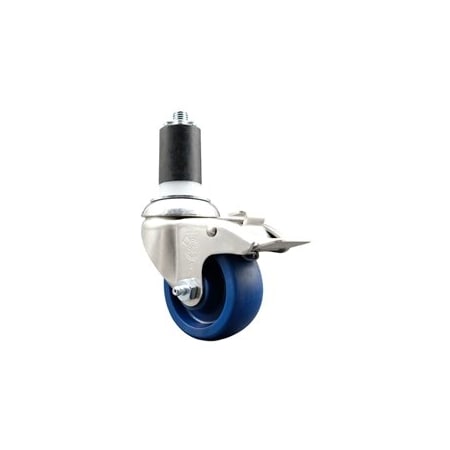 Service Caster 3.5 Inch 316SS Solid Poly Swivel 1-5/8 Inch Expanding Stem Caster Lock Brake SCC SCC-SS316TTLEX20S3514-SPUS-158