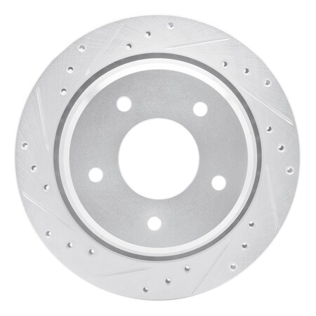 Dynamic Friction Co DFC Brake Rotor - Drilled and Slotted - Silver 631-47027L
