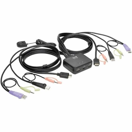Tripp Lite KVM Switch w/ HDMI USB Audio Cables Peripheral Sharing 2-Port B032-HUA2