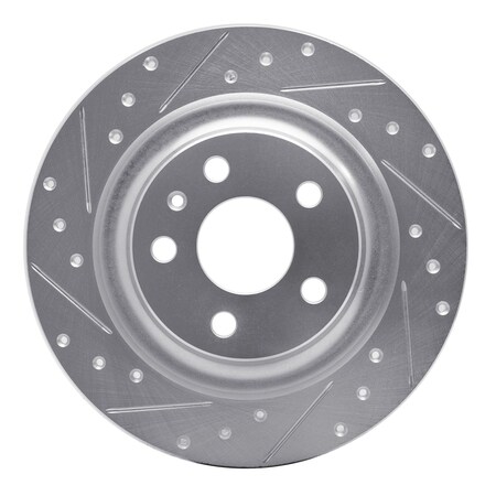 Dynamic Friction Co DFC Brake Rotor - Drilled and Slotted - Silver 631-27058L