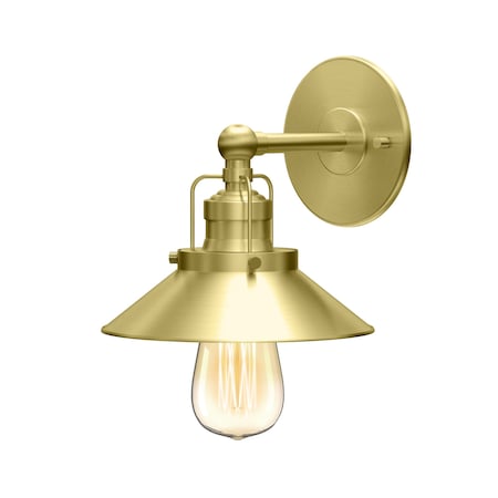 Gatco Modern Farmhouse Metal Single Sconce, Brushed Brass 1713