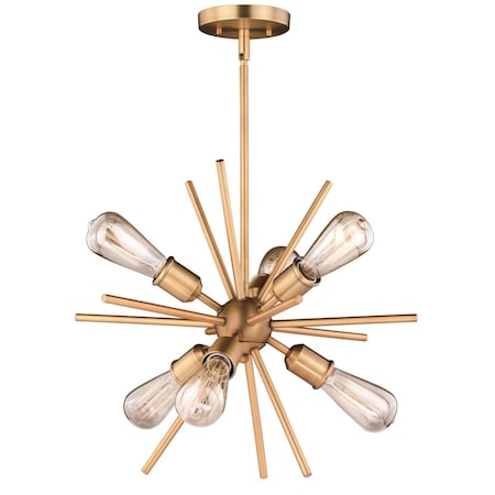 Perfecttwinkle 6 Light Estelle Pendant, Natural Brass PE3257389