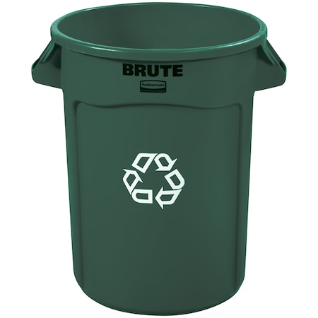 Brute Rubbermaid Recycling Container - 32 Gallon, Green RUB141CG