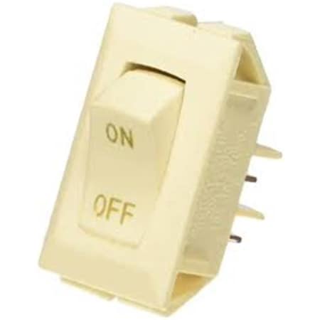 Rv Designer 0.55 x 1.12 in. 10A On, Off SPST Cut-out Ivory Rocker Switch with Gold Text RVDS279