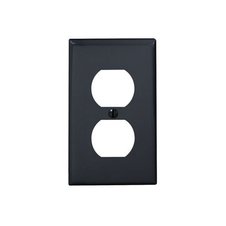 Leviton Receptacle Wallplate, Standard Size, Gang 1, Black 80703-E
