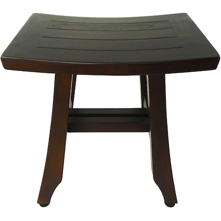 Homeroots 14" Brown Teak Shower Bench 376694
