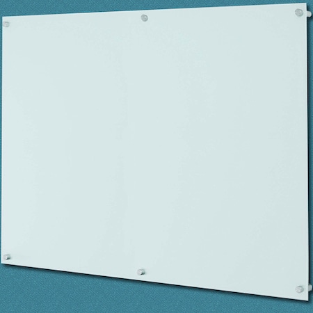 Aarco ClearVision Elegant Stand-Off Mounting Glass Markerboards 6mm Magnetic 48"x60" 6WGBM4860
