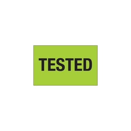 Bubblefast 1 1/4 x 2'' - ''Tested'' Fluorescent Green Labels BFDL1159