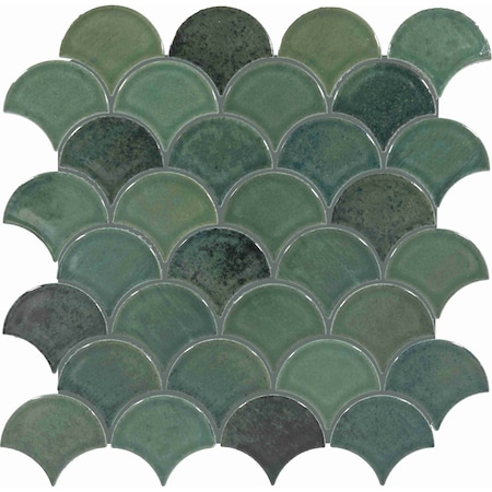Daltile Miramo 3'' Ceramic Fan Wall Mosaic, 10PK MR49FAN3MBMSGL