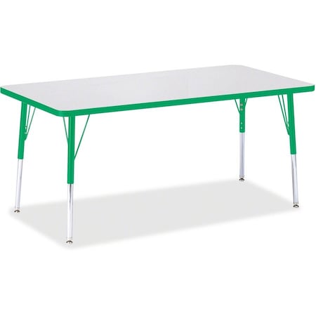 Jonti-Craft Berries Rectangle Activity Table, 30 in. x 60 in., A-height, Freckled Gray/Green/Gray 6408JCA119