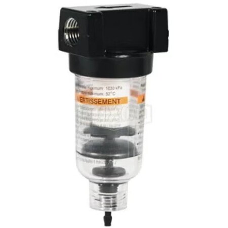 Dixon Wilkerson by Miniature Particulate Filter, 150 psig Pressure Range, 24 SCFM Flow Rate, Polycarbonate F03-02M