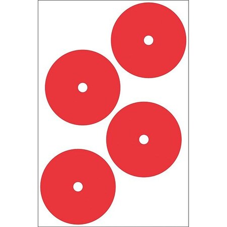 Accuform Gauge Marking Labels, 4" dia., Red, PK4 GML105RD