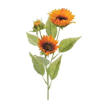 Homeroots Set of Twelve Yellow And Green Fall Sunflower Wreath Sprays, 12PK 633245