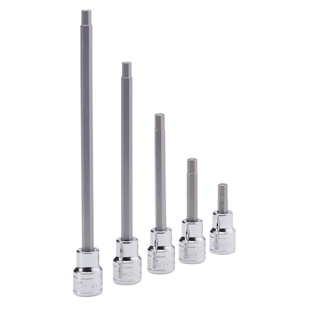 Genius Tools 3/8in Dr. 5mm Hex Bit Socket 50mmL 308+2135