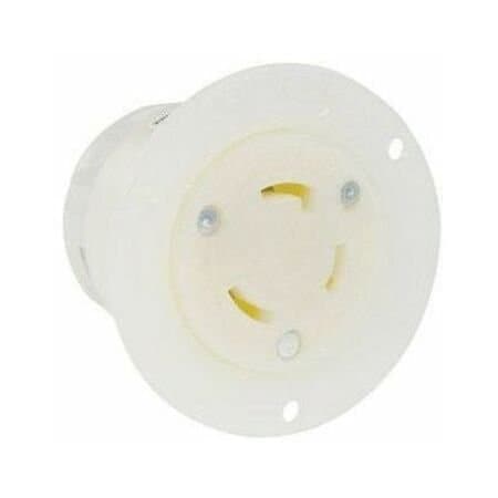 Leviton Locking Receptacle, L7-15R, 15 A, 277V AC, Single Phase, 2 Pole, Flush Mount, Screw Terminals 4785-C