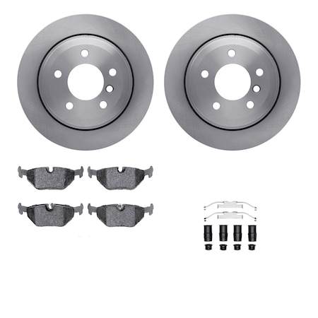 Dynamic Friction Co DFC Rotors with EURO 5000 Ceramic Brake Pads includes Hardware 6612-31200