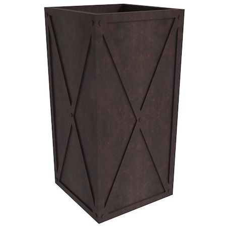 Leisuremod Papyrus Rectangular Fiberglass & MgO Clay Planter Box with Cover, Weather-Resistant PP29BR