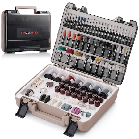 Edendirect 420PCS Rotary Tool Accessories Kit - Multi-Purpose, Universal Fitment with Brown ED-A420 Max Brown