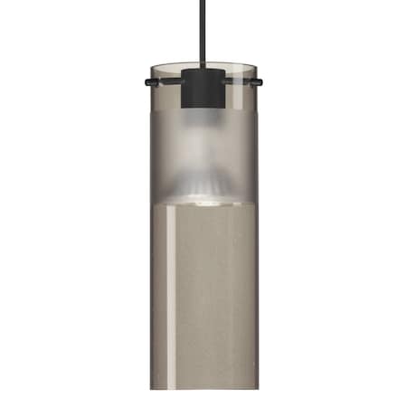 Besa Lighting Besa Scope Pendant, Smoke/Frost, Black Finish, 1x 5W LED 1XT-6527ES-LED-BK