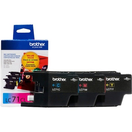 Brother Cyan, Magenta & Yellow Ink Cartridge Combo Pack LC713PKS