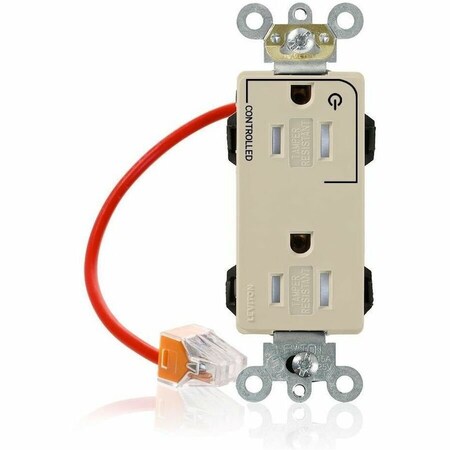 Leviton Straight Blade Receptacle, 5-15R, 15 A, 125V AC, Surface Mount, Self-Grounded MT162-1CI