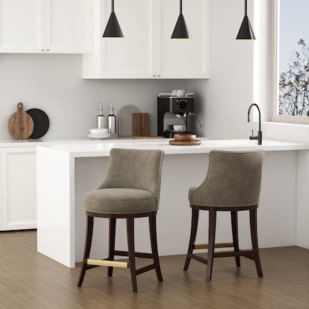 Manhattan Comfort Lucia Counter Stool in Taupe, 2PK 2-CS022-TP