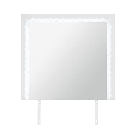 Global Furniture Usa Contemporary Naomi Silver Marble Mirror With Led NAOMI-SILVER MARBLE-MR W/ LED