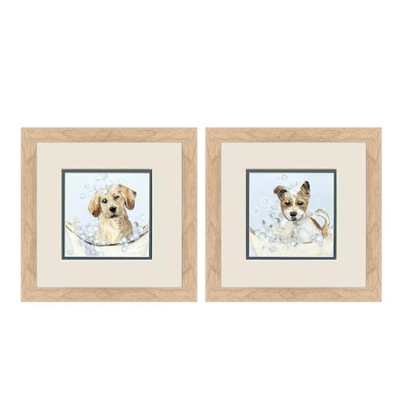 Set Of Two Bath Time Brown Framed Wall Art, 2PK