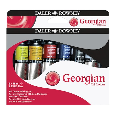 Daler-Rowney Georgian Oil Paint Mixing Set, Assorted Colors, 38ml, 6-Piece Set D111900506