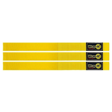 Jjaamm 12 in. YEL Hook Strap, 3PK 103-BS-12YE