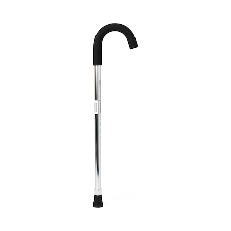 Medline Standard Aluminum Cane, 30in-38in Adjustable, Chrome MDS86415CHRH