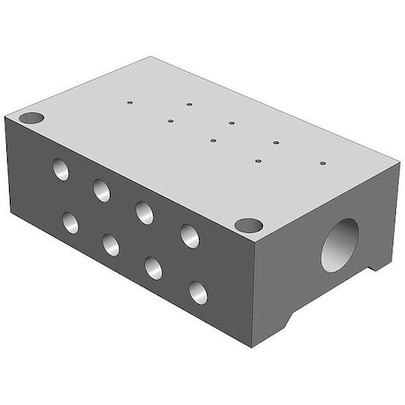 Smc Valve Manifold, 60 1/2 mm L, 20 mm H SS5YJ3-41-04-M5T